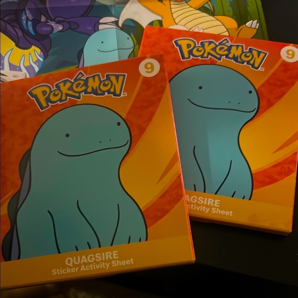Pokemon Mcdonalds Quagsire #9 Sticker Activity Sheet